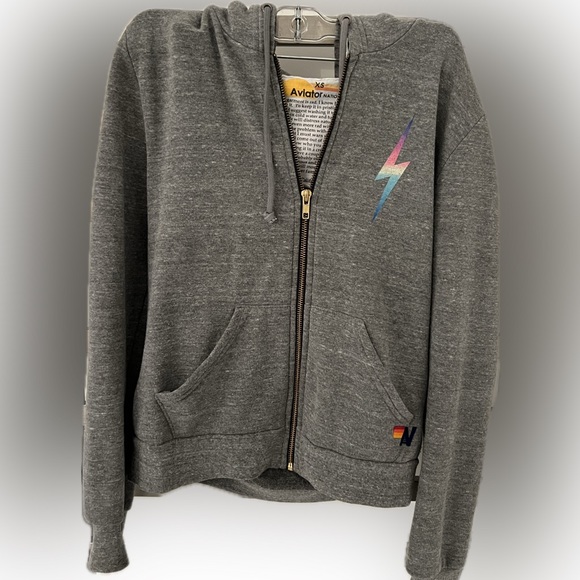 Aviator Nation Rainbow Bolt Zip sweatshirt XS - Picture 3 of 5